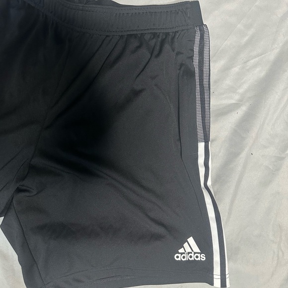 Adidas Men's Black and White Striped Athletic Shorts - Picture 3 of 13